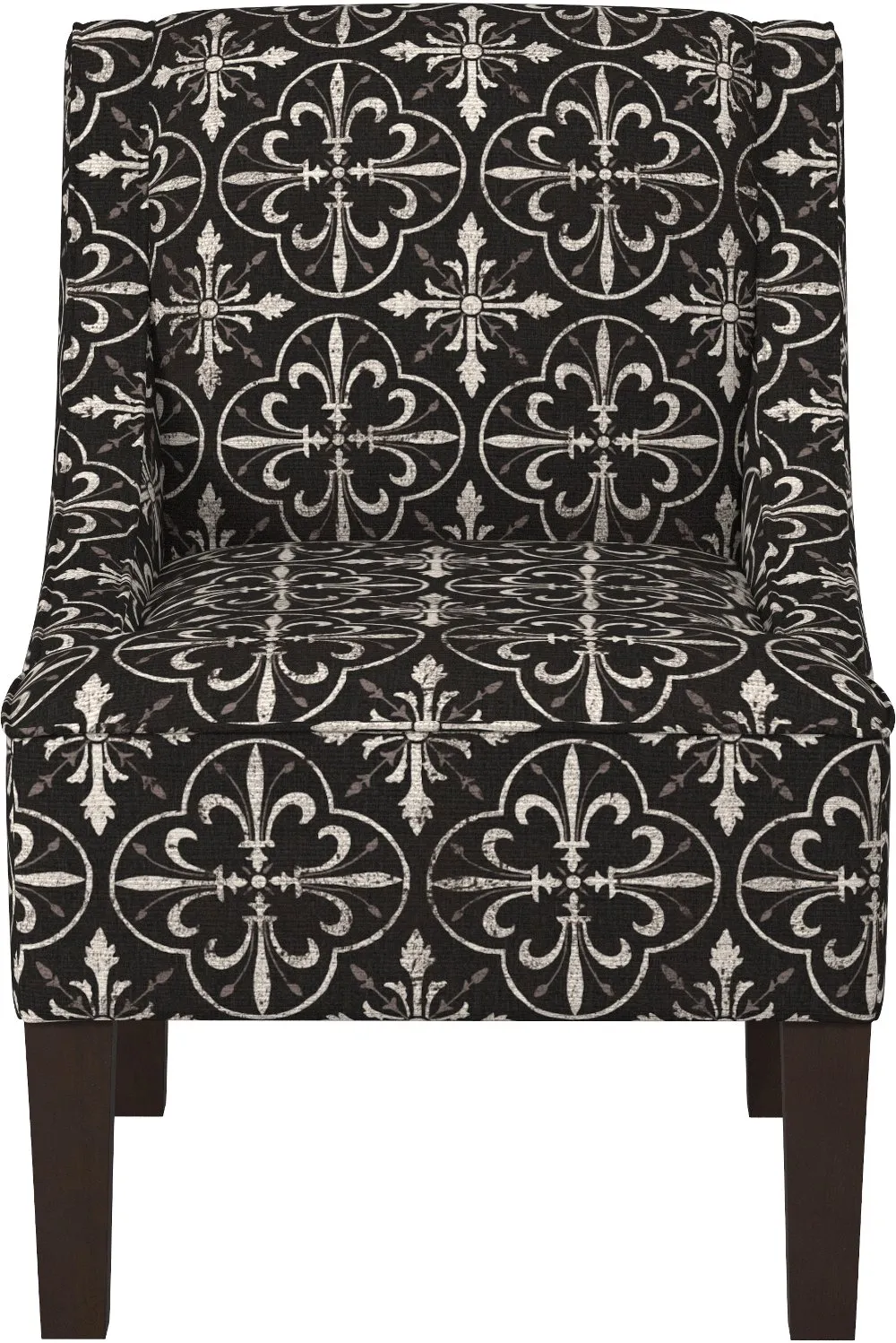 Parker Black Tile Swoop Arm Accent Chair - Skyline Furniture