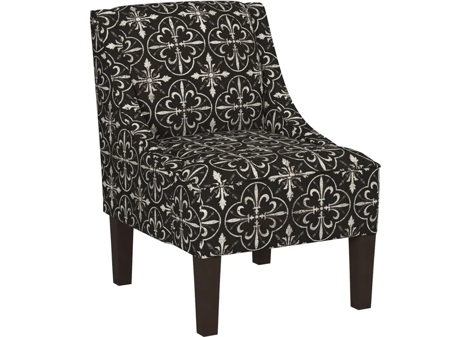 Parker Black Tile Swoop Arm Accent Chair - Skyline Furniture