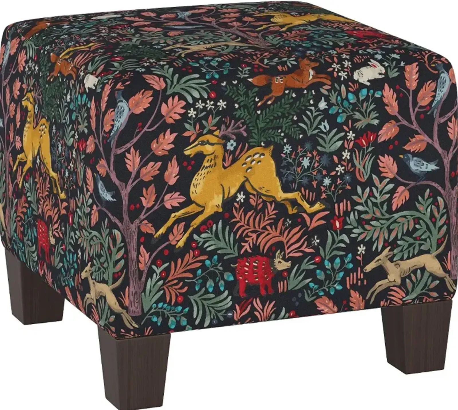 Blaire Navy Frolic Square Ottoman