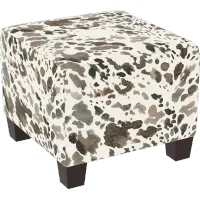 Blaire Light Brown Cow Print Square Ottoman - Skyline Furniture