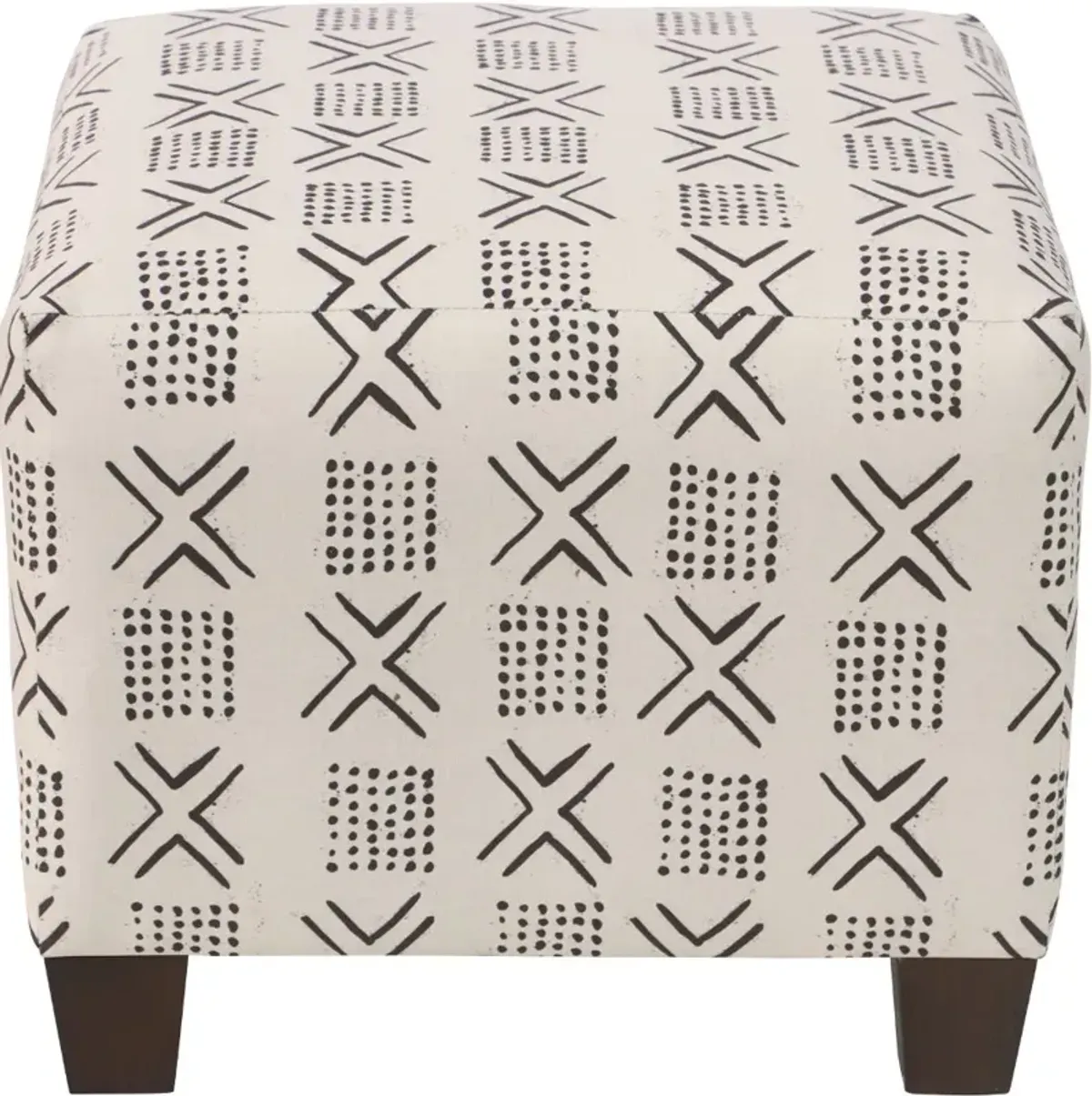 Blaire Cream Geometric Square Ottoman