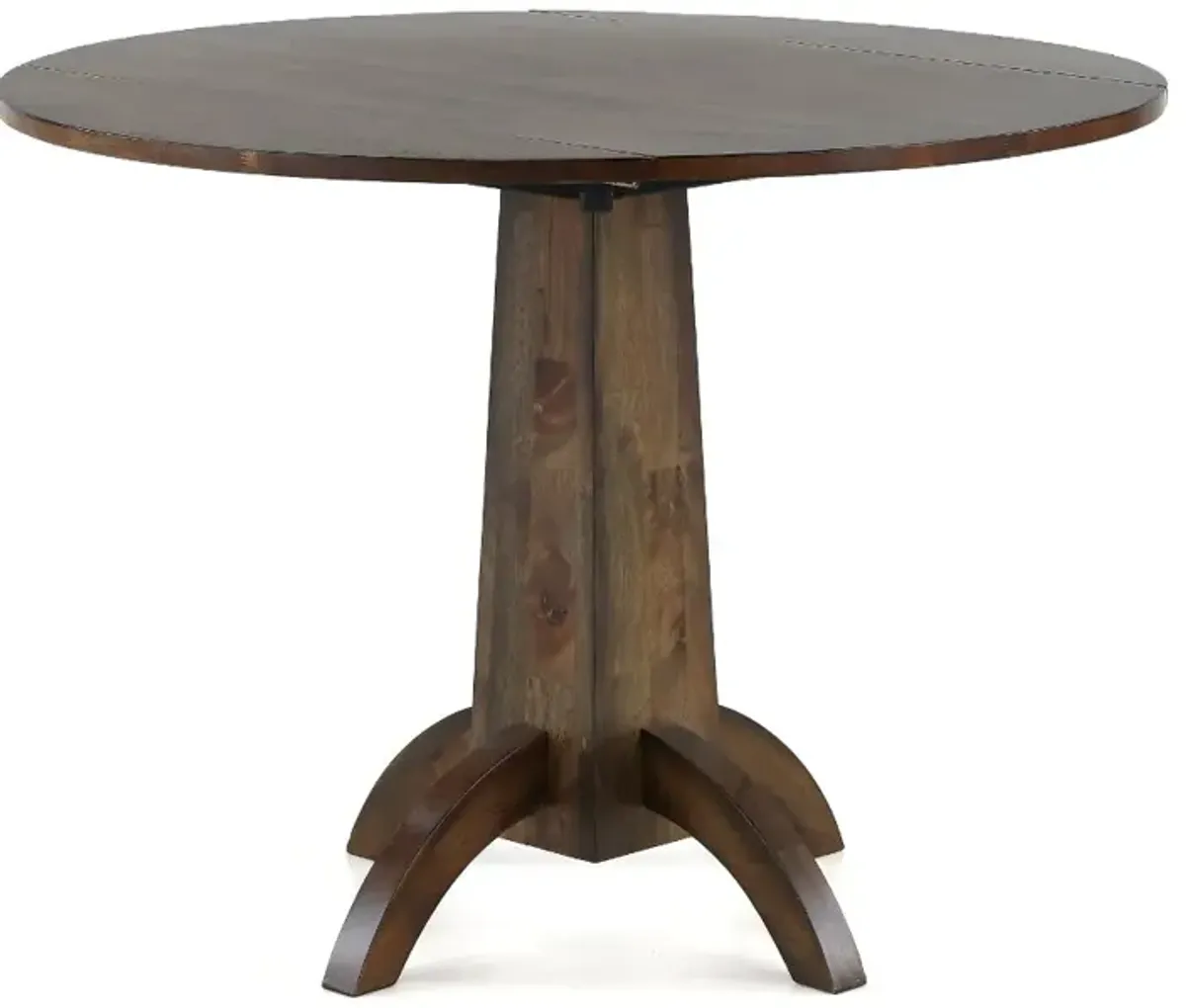 Zoey Natural Brown Round Drop-Leaf Dining Table