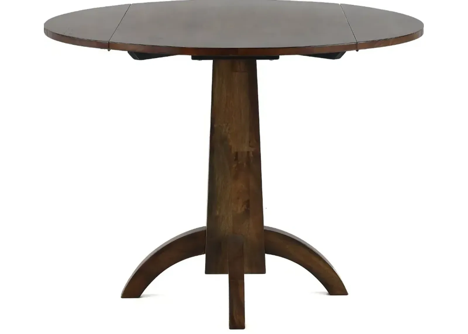 Zoey Natural Brown Round Drop-Leaf Dining Table