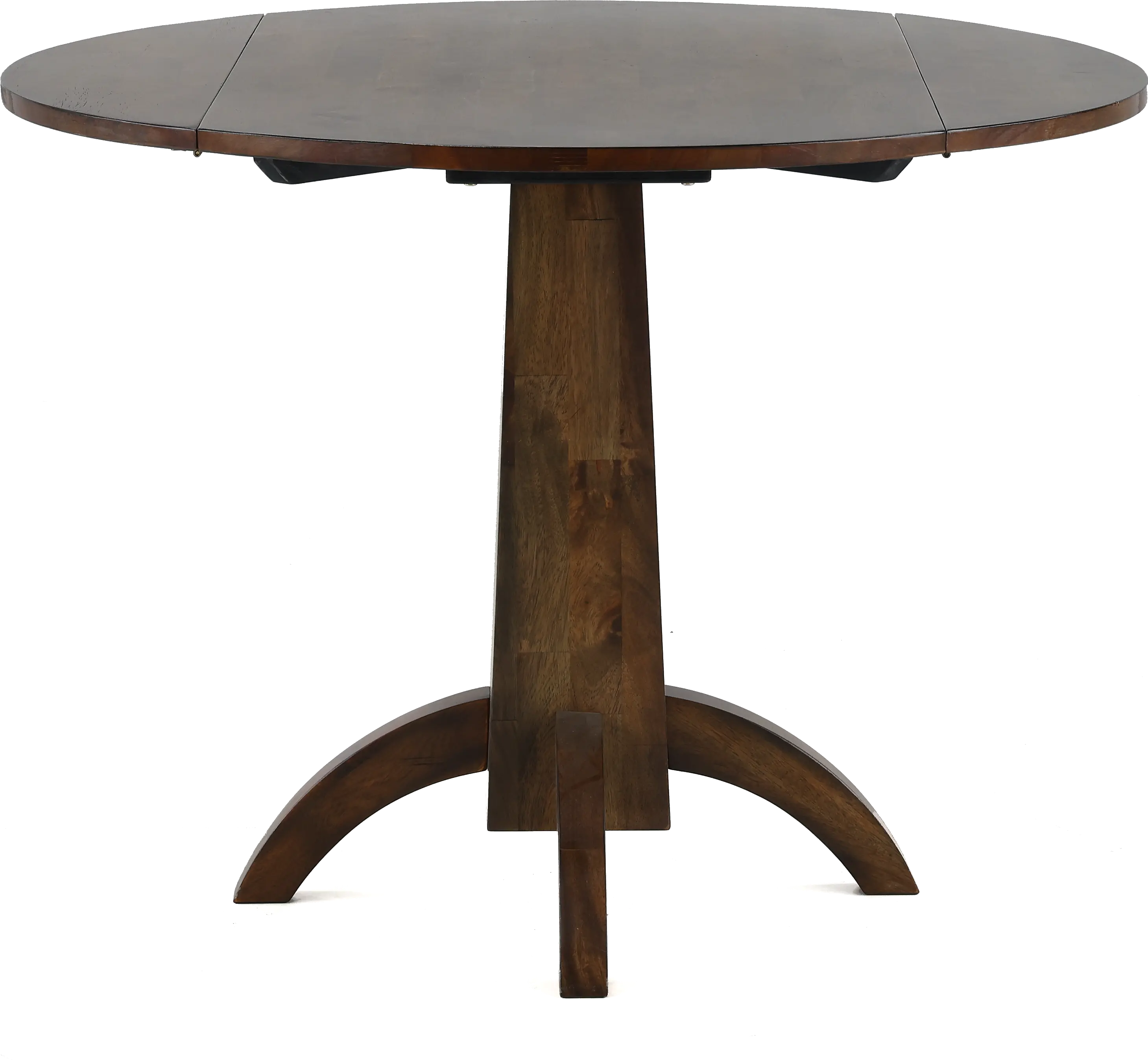 Zoey Natural Brown Round Drop-Leaf Dining Table