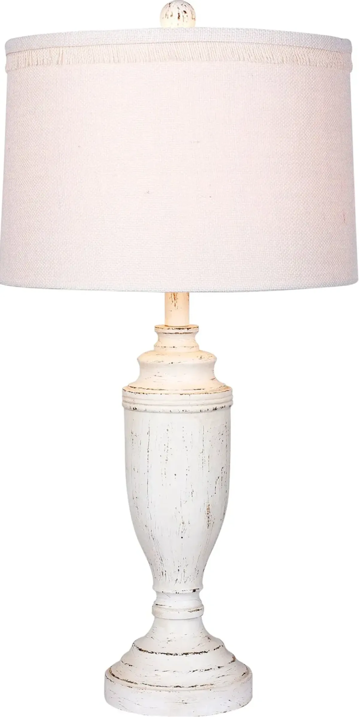 Cottage Antique White Resin Table Lamp