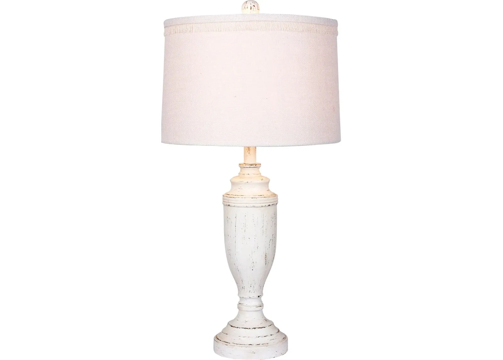 Cottage Antique White Resin Table Lamp