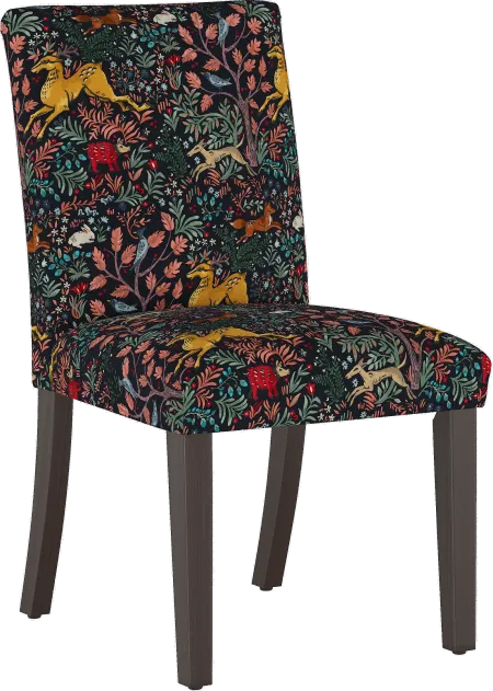 Drew Navy Woodland Dining Chair - Skyline Furniture