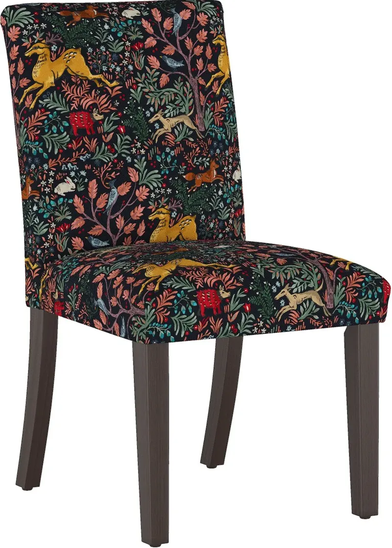 Drew Navy Woodland Dining Chair - Skyline Furniture