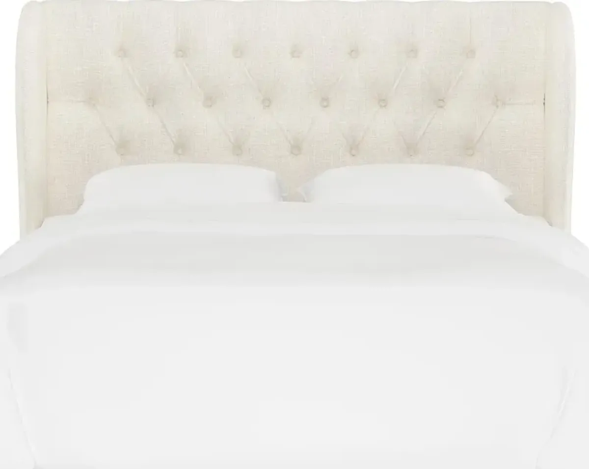 Jaclyn Cream Sloped Wingback California King Headboard - Skyline...