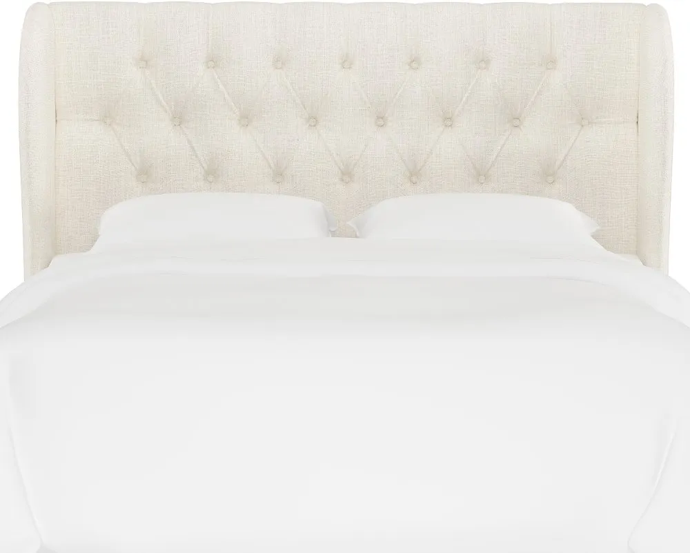 Jaclyn Cream Sloped Wingback California King Headboard - Skyline...