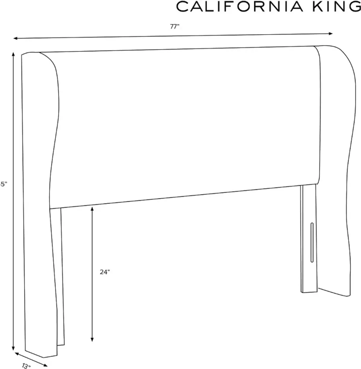 Jaclyn Cream Sloped Wingback California King Headboard - Skyline...