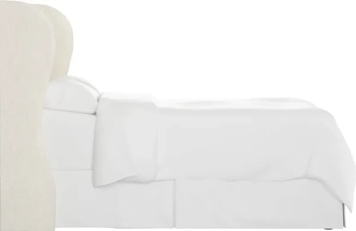 Jaclyn Cream Sloped Wingback California King Headboard - Skyline...