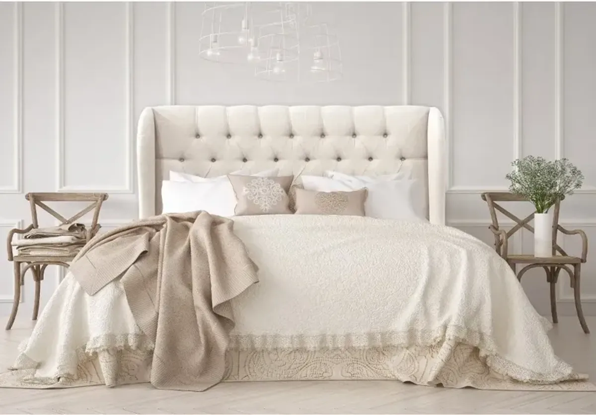 Jaclyn Cream Sloped Wingback California King Headboard - Skyline Furniture