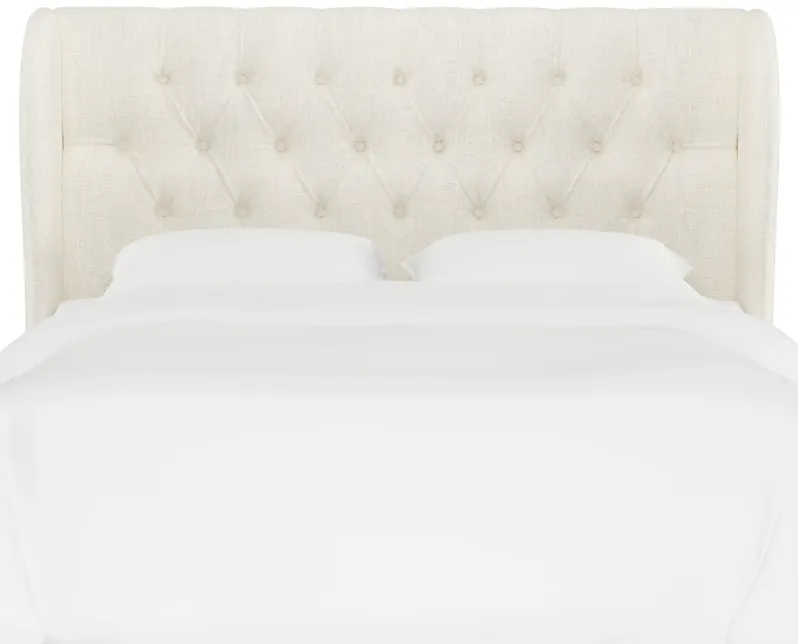 Jaclyn Cream Sloped Wingback Full Headboard - Skyline Furniture