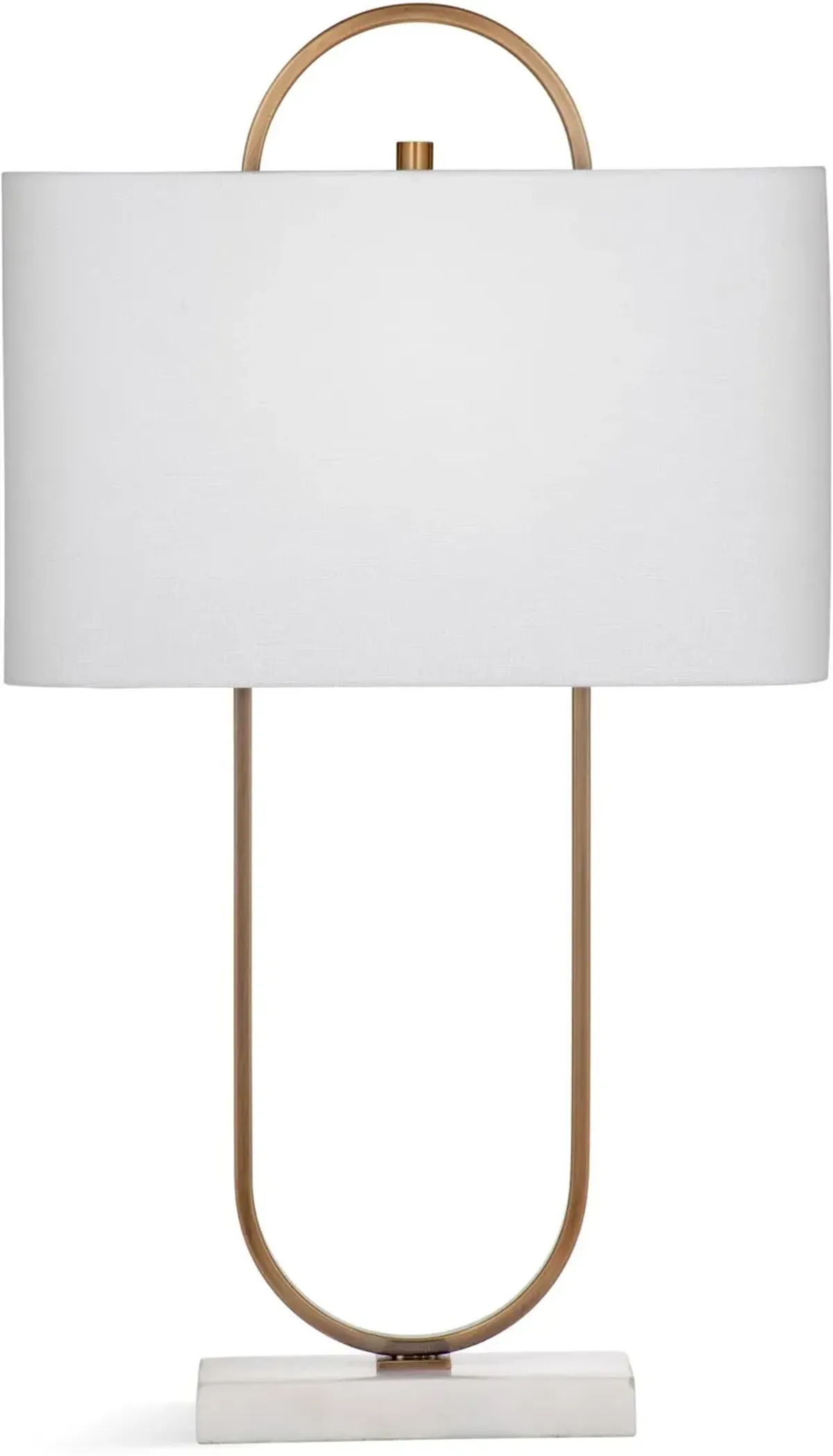 Antique Brass Metal Table Lamp with Marble Base - Mabel