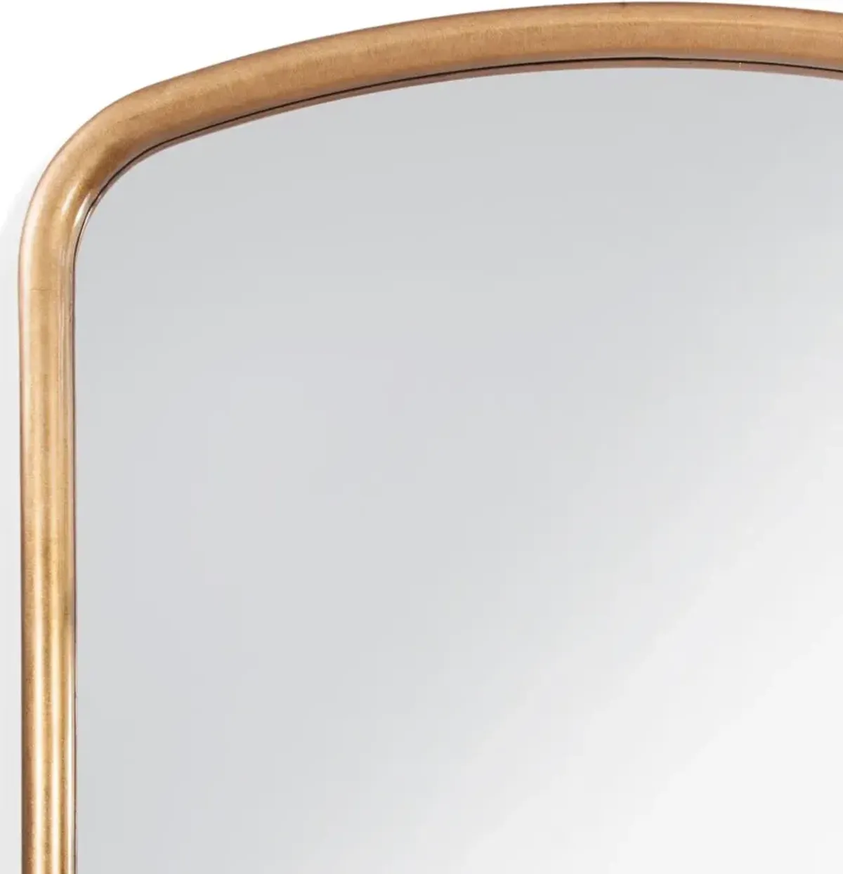 Antique Gold Leaf Leaner Mirror with Rounded Top