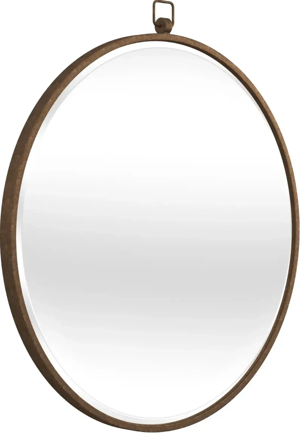 Transitional 36 Inch Antique Bronze Round Wall Mirror