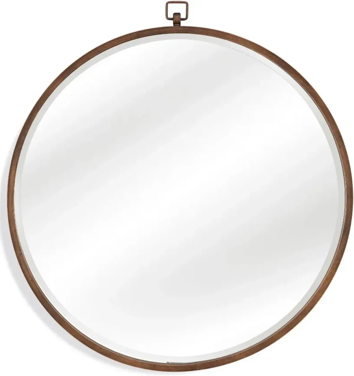 Transitional 36 Inch Antique Bronze Round Wall Mirror