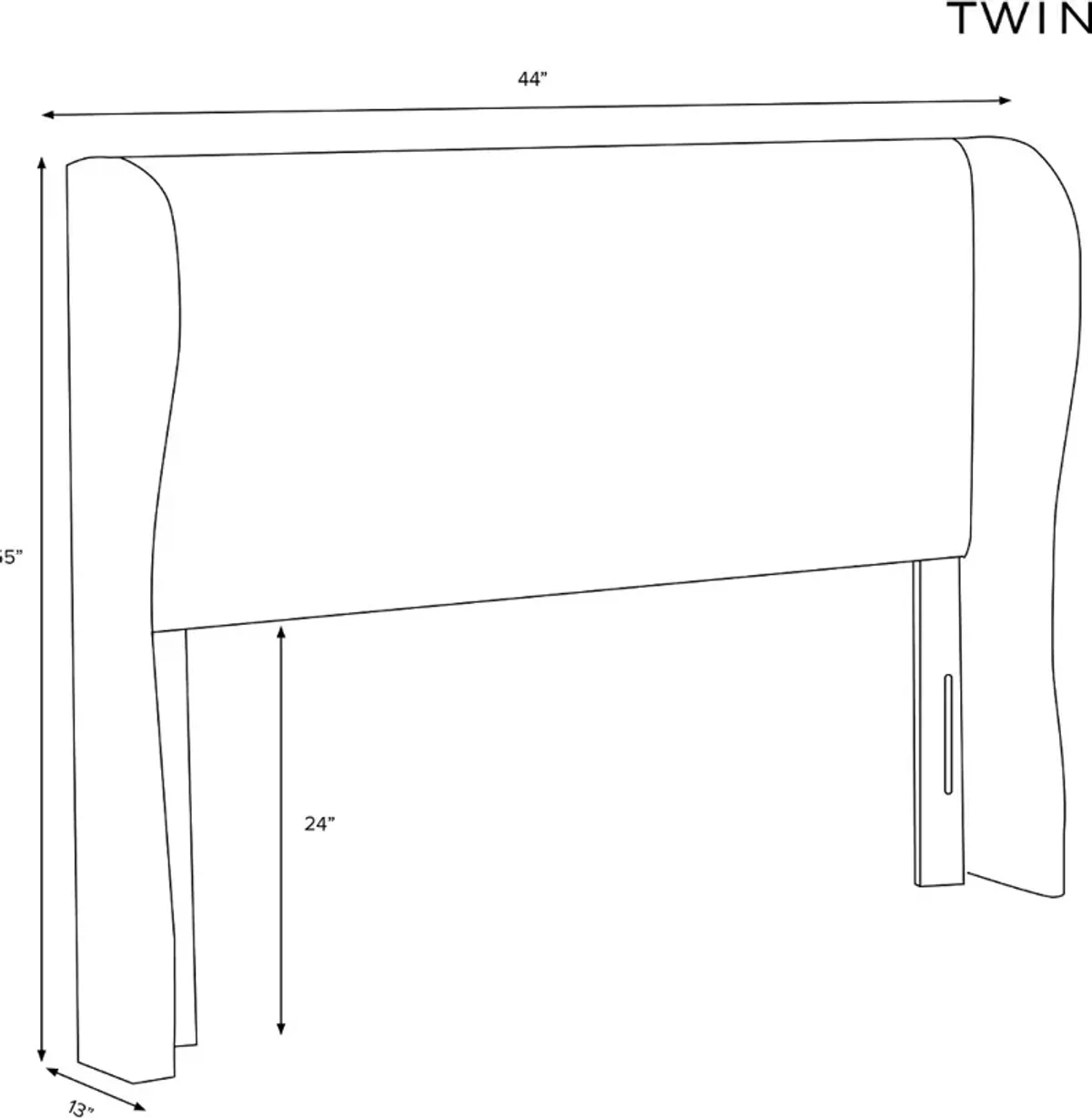 Jaclyn Cream Sloped Wingback Twin Headboard - Skyline Furniture