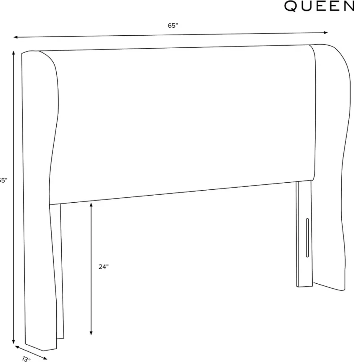 Jaclyn Tan Sloped Wingback Queen Headboard - Skyline Furniture