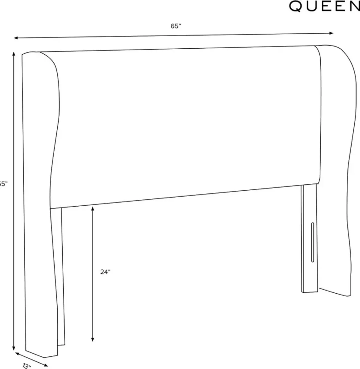 Jaclyn Gray Sloped Wingback Queen Headboard - Skyline Furniture