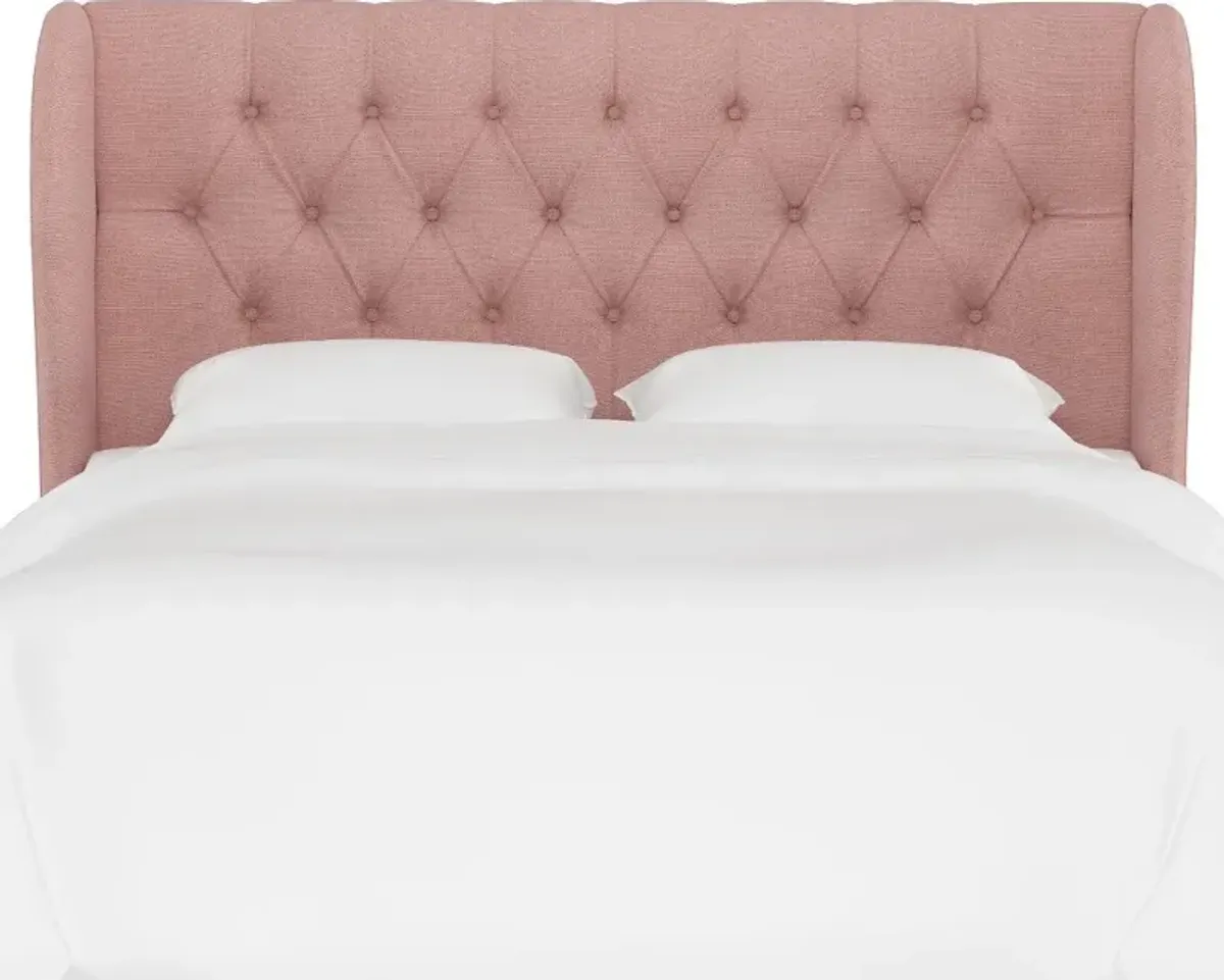 Jaclyn Blush Sloped Wingback Queen Headboard - Skyline Furniture