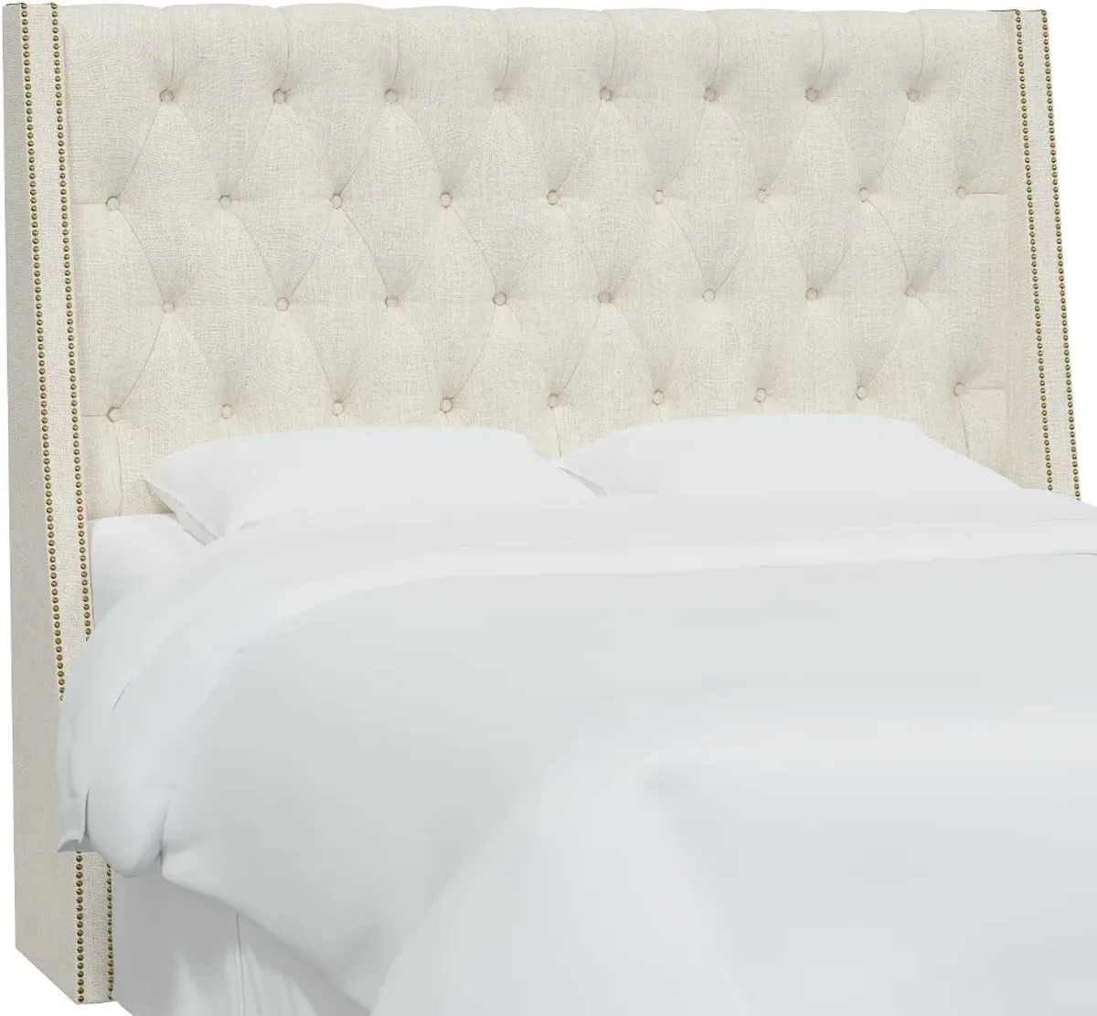Riley Cream Tufted Wingback California King Headboard - Skyline Furniture