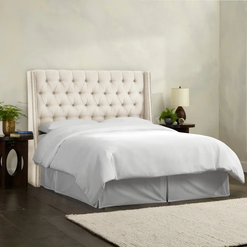 Riley Cream Tufted Wingback California King Headboard - Skyline...