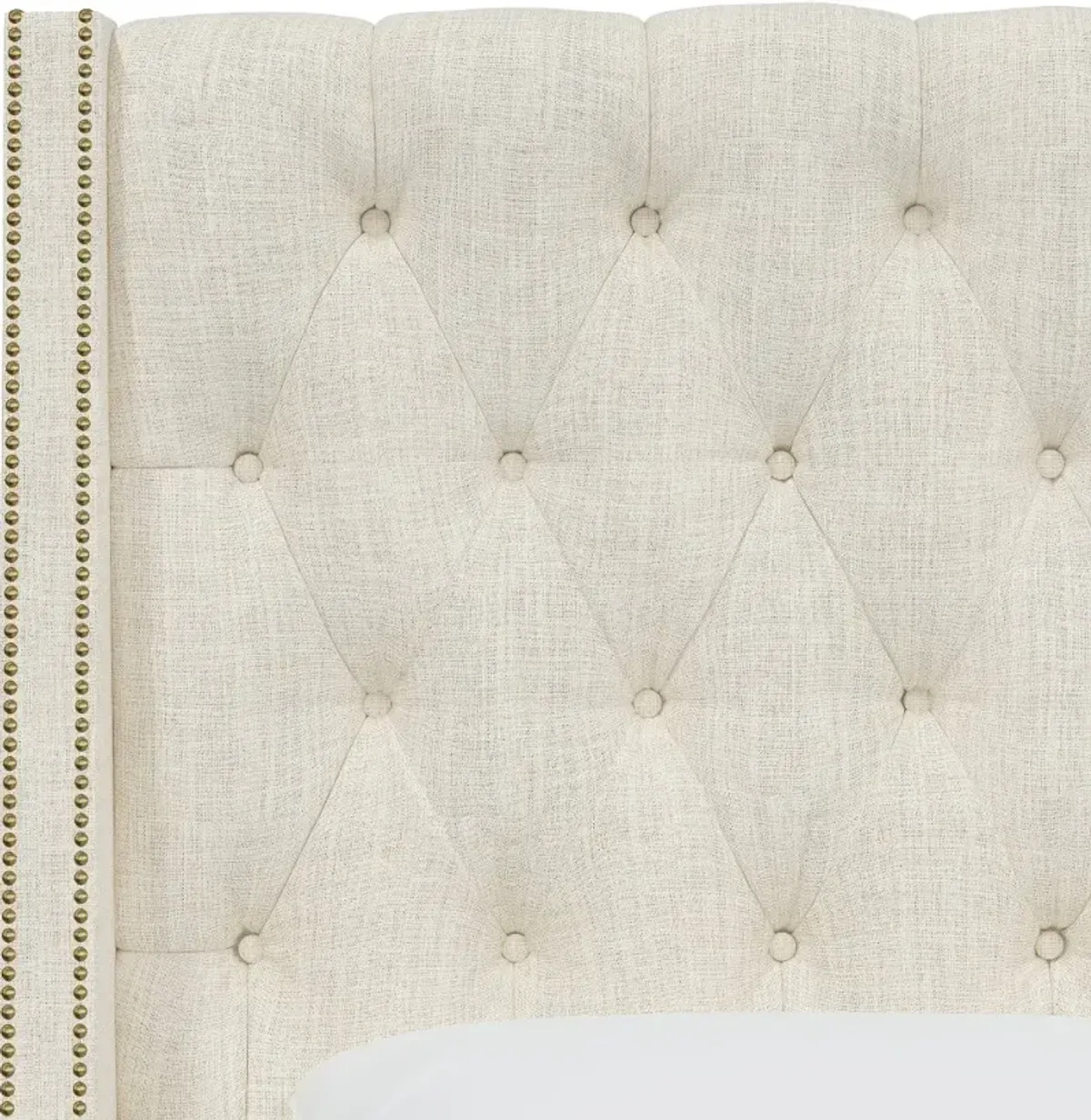 Riley Cream Tufted Wingback Queen Headboard - Skyline Furniture