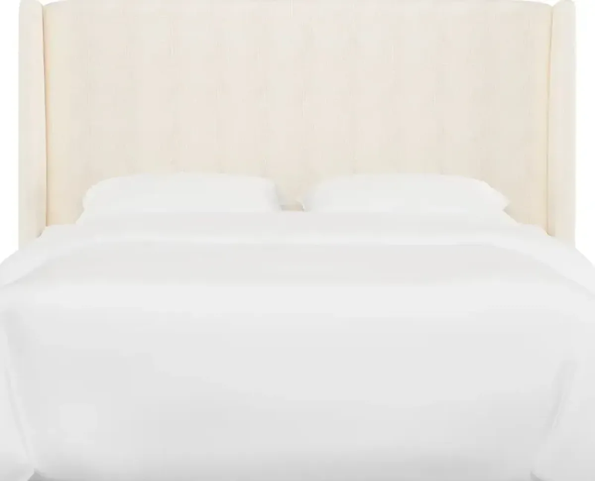Tiffany White Curved Wingback California King Headboard - Skyline Furniture