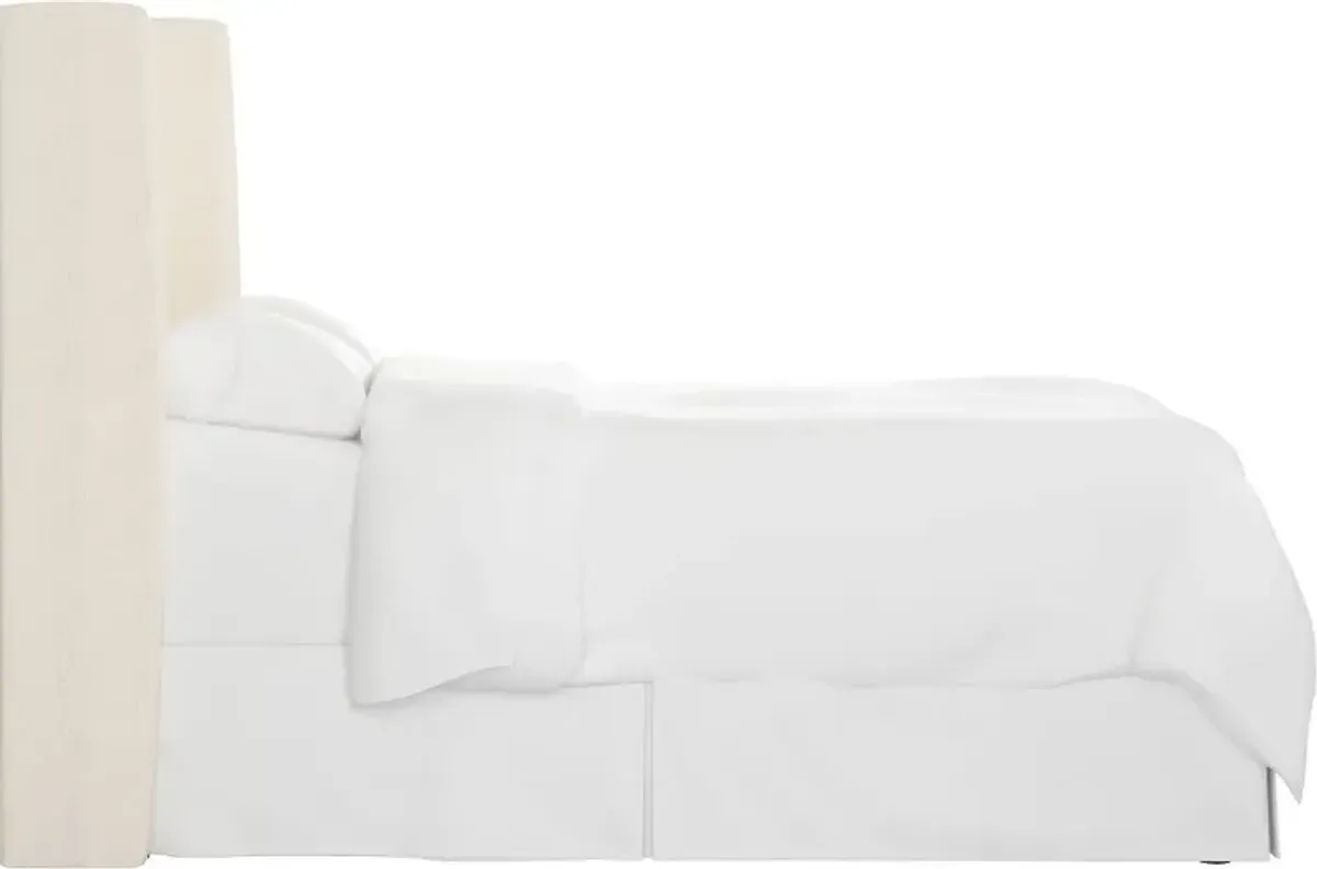 Tiffany White Curved Wingback Full Headboard - Skyline Furniture