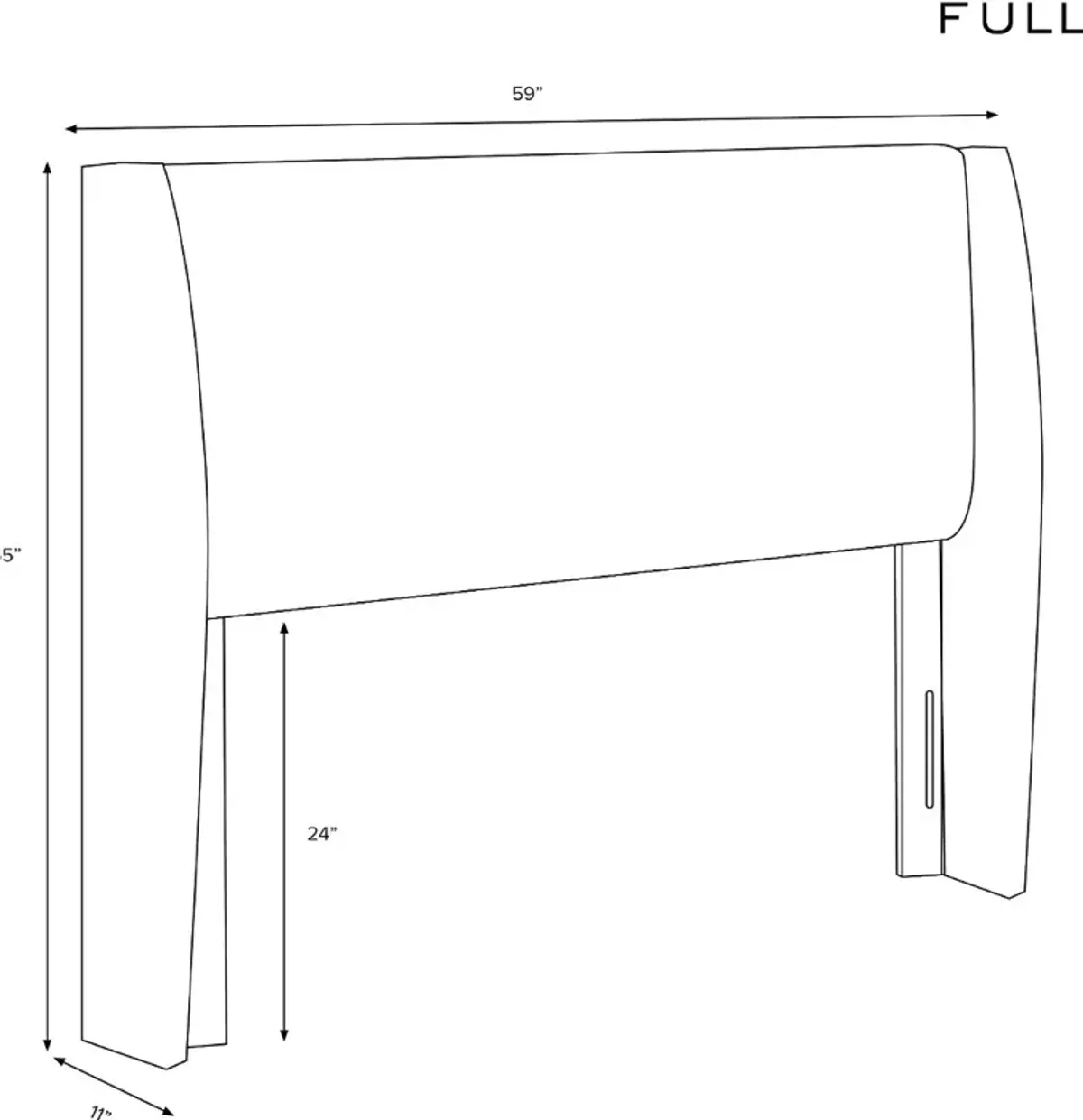 Tiffany White Curved Wingback Full Headboard - Skyline Furniture