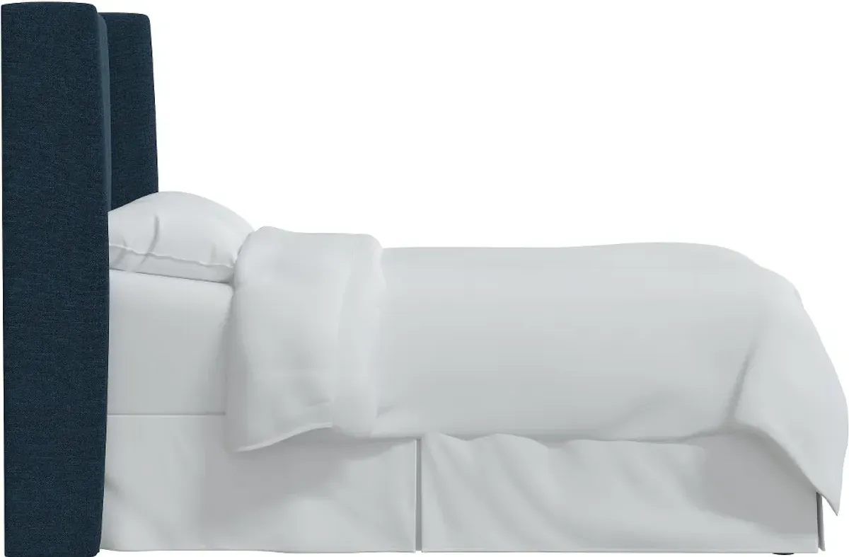 Tiffany Navy Curved Wingback California King Headboard - Skyline Furniture