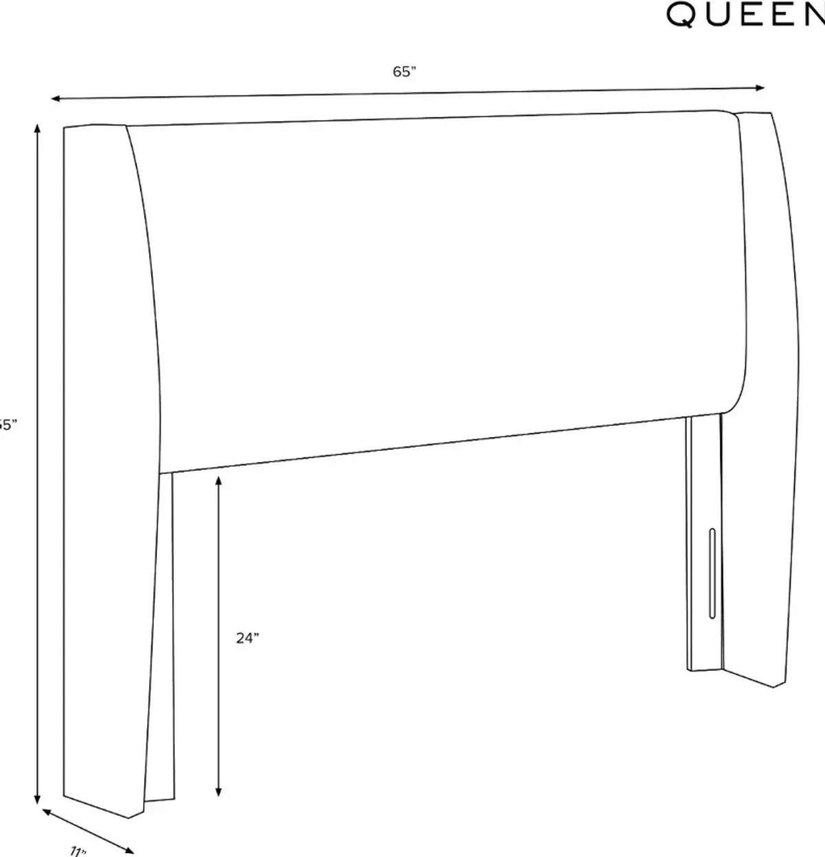 Tiffany Navy Curved Wingback Queen Headboard - Skyline Furniture