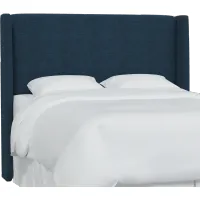 Tiffany Navy Curved Wingback Twin Headboard - Skyline Furniture
