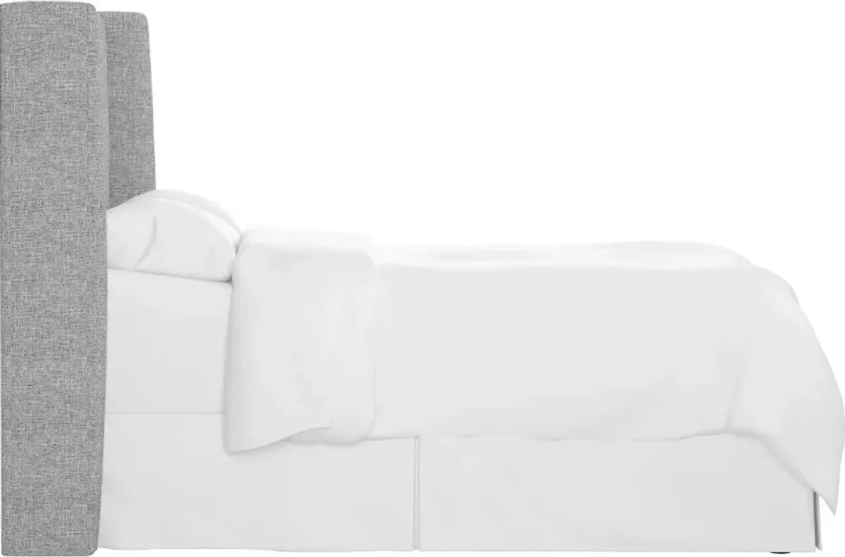 Tiffany Gray Curved Wingback King Headboard - Skyline Furniture