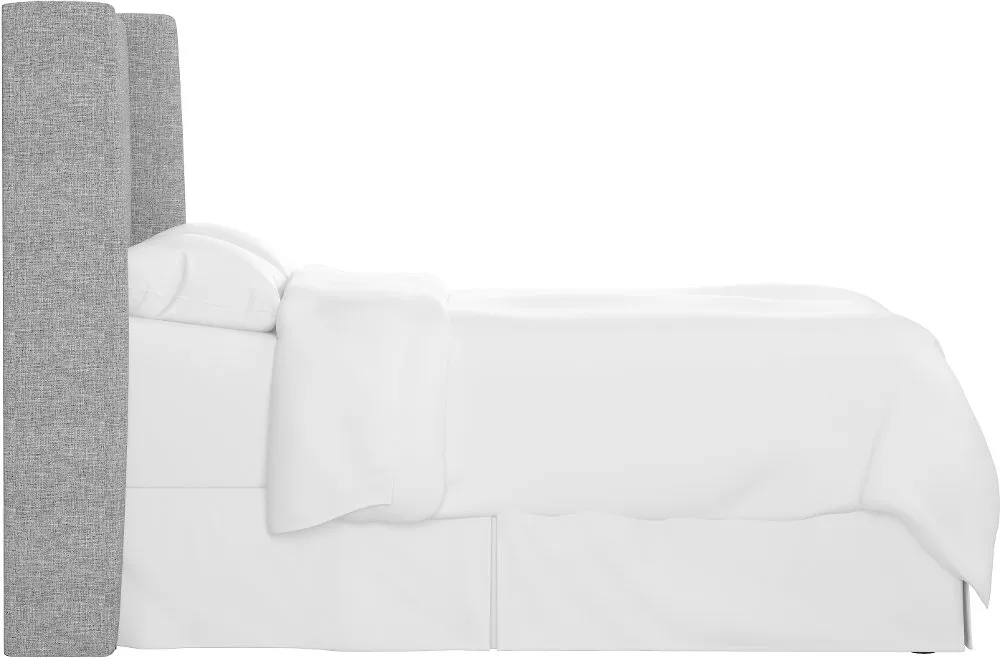 Tiffany Gray Curved Wingback Queen Headboard - Skyline Furniture