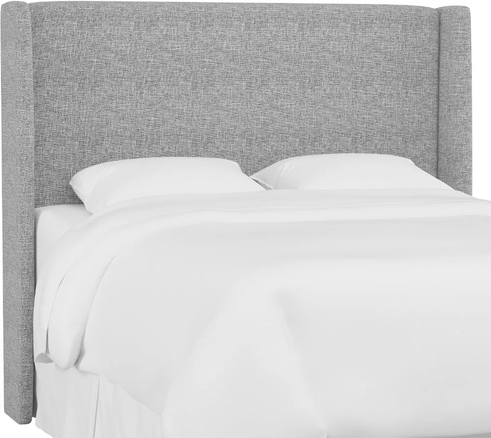 Tiffany Gray Curved Wingback Queen Headboard - Skyline Furniture