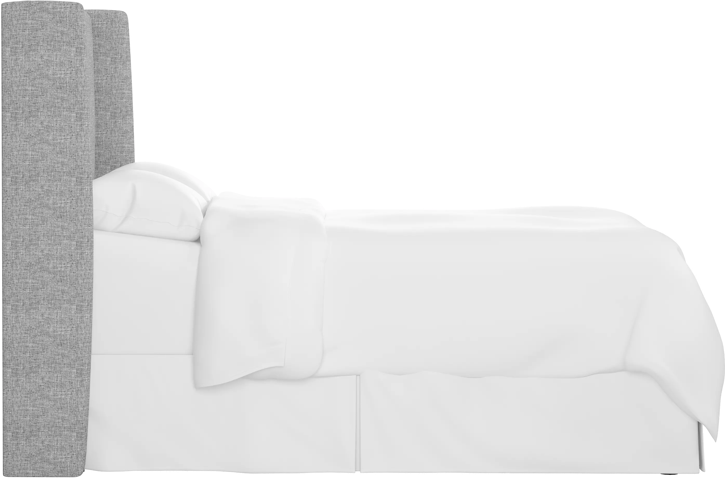 Tiffany Gray Curved Wingback Full Headboard - Skyline Furniture