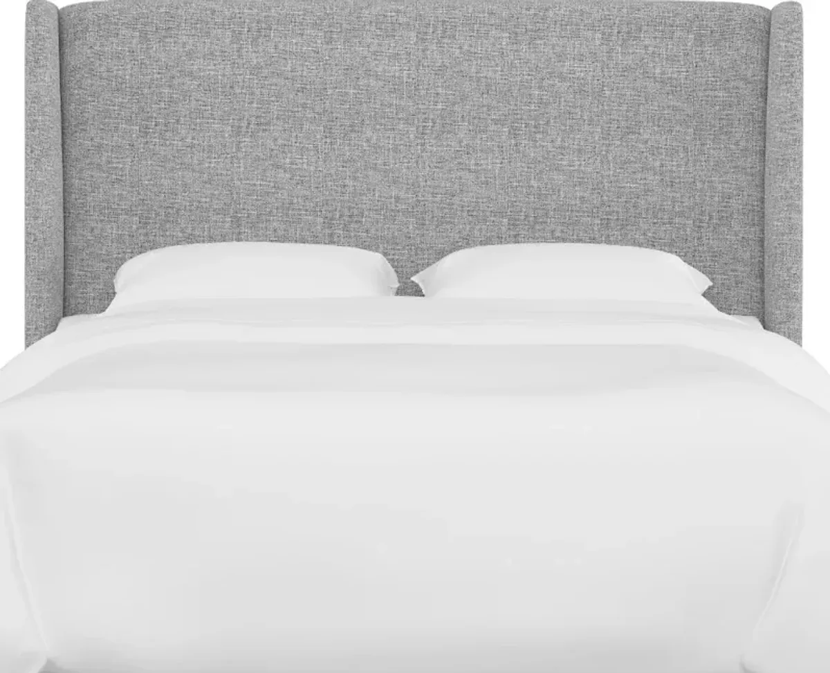 Tiffany Gray Curved Wingback Twin Headboard - Skyline Furniture