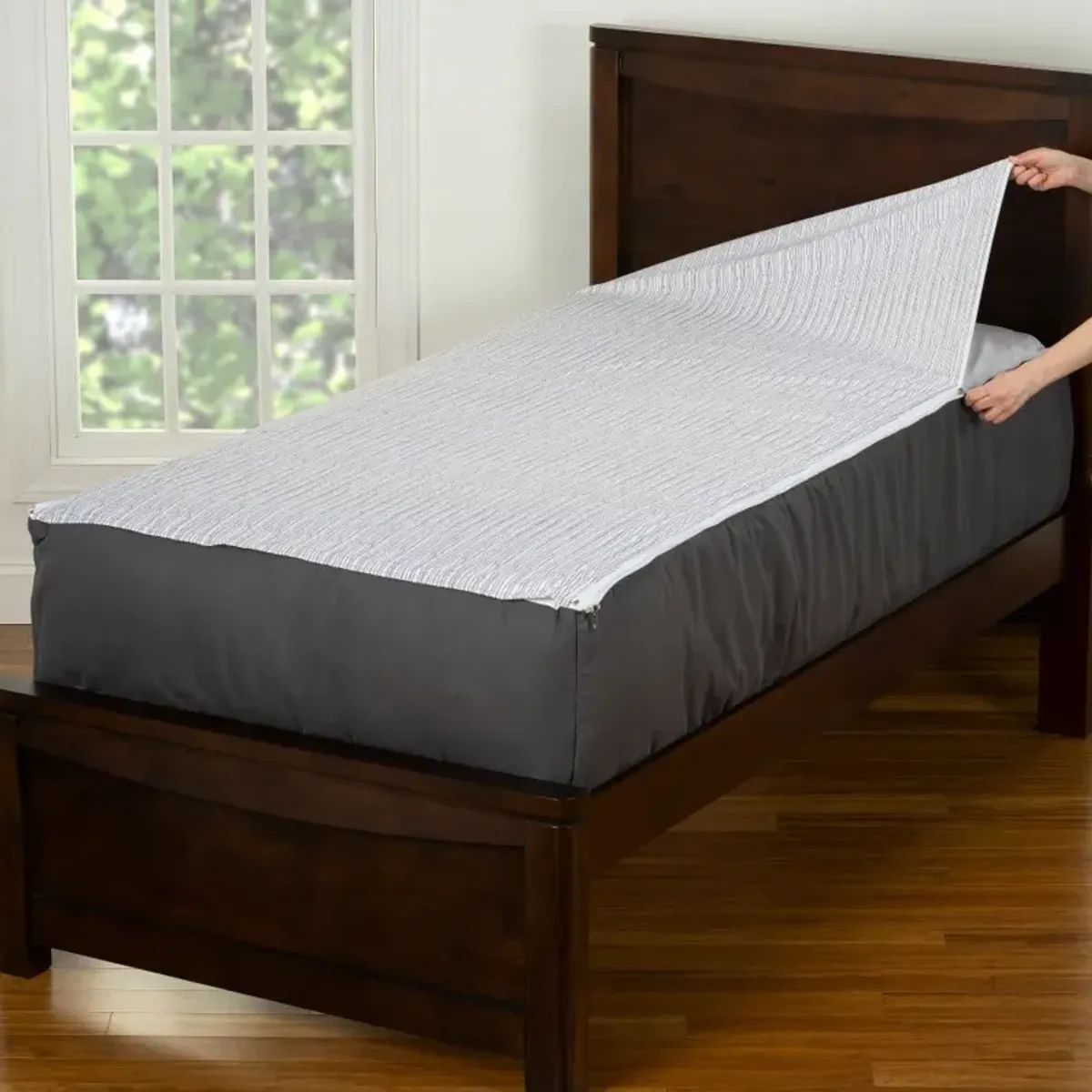 Gray, White, and Black Twin Tech On Bunkie Deluxe Bedding