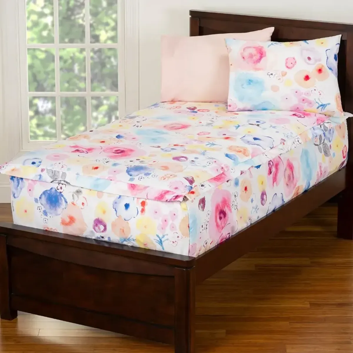 White and Pink Polka Dot Twin Poppies Bunkie Deluxe Bedding