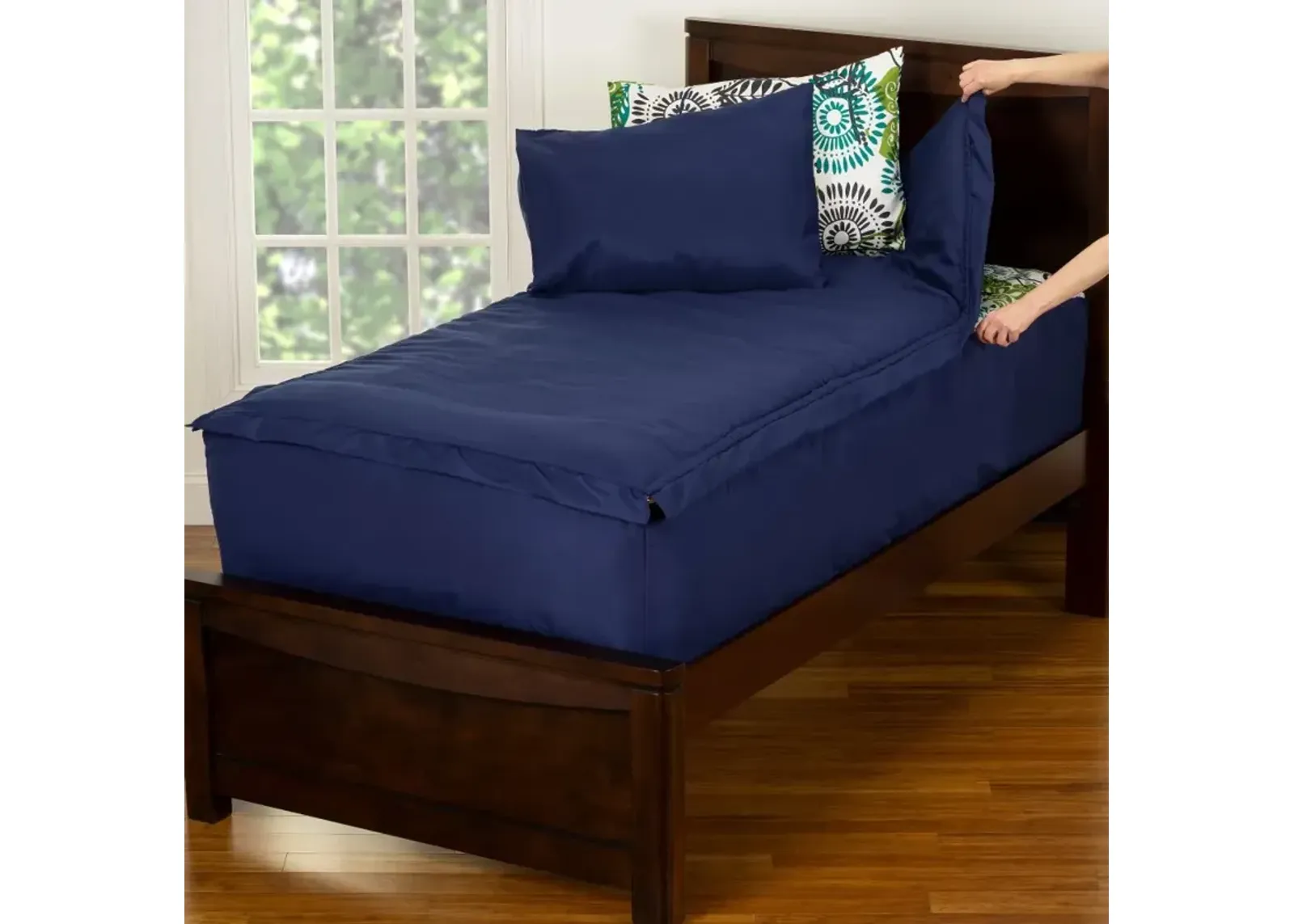 Navy Blue Twin 3 Piece Midnight Oasis Bunkie Deluxe Bedding