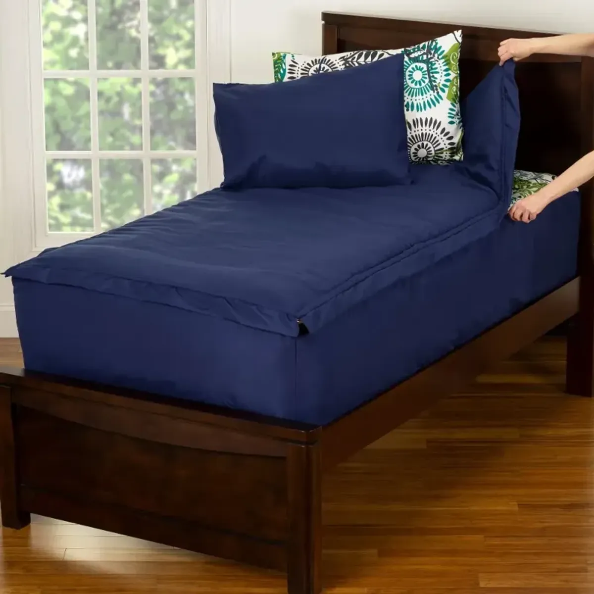 Navy Blue Twin 3 Piece Midnight Oasis Bunkie Deluxe Bedding