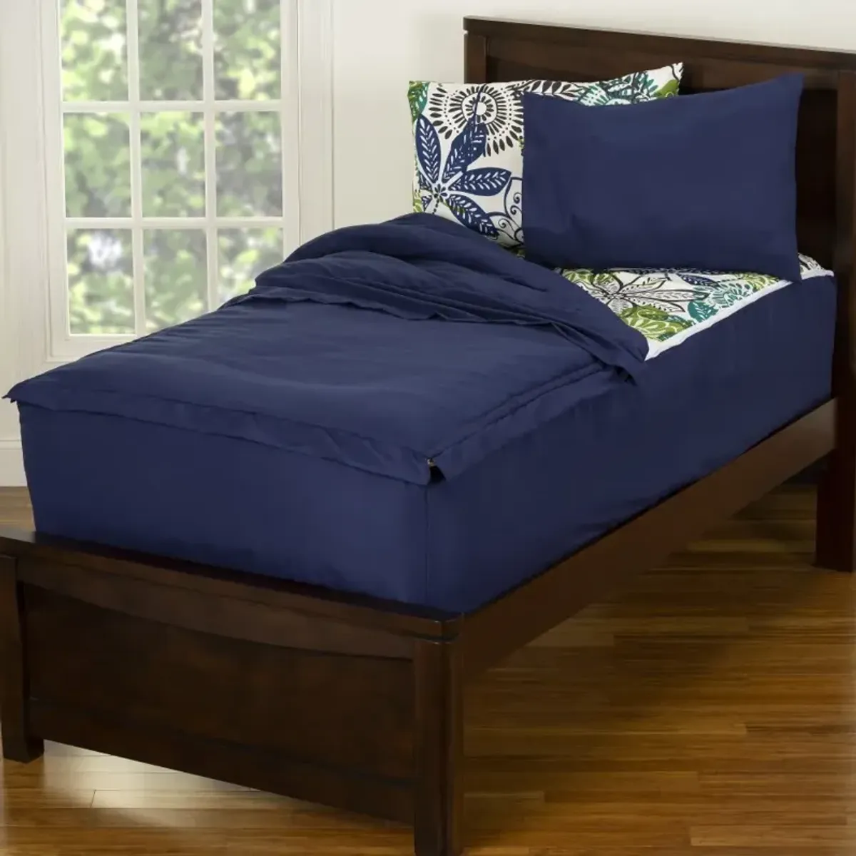 Navy Blue Full 5 Piece Midnight Oasis Bunkie Deluxe Bedding