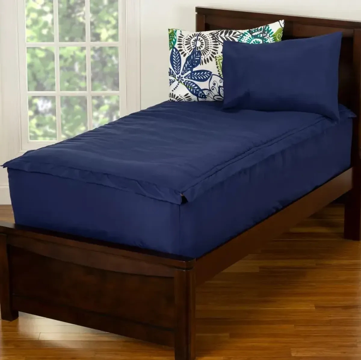 Navy Blue Full 5 Piece Midnight Oasis Bunkie Deluxe Bedding