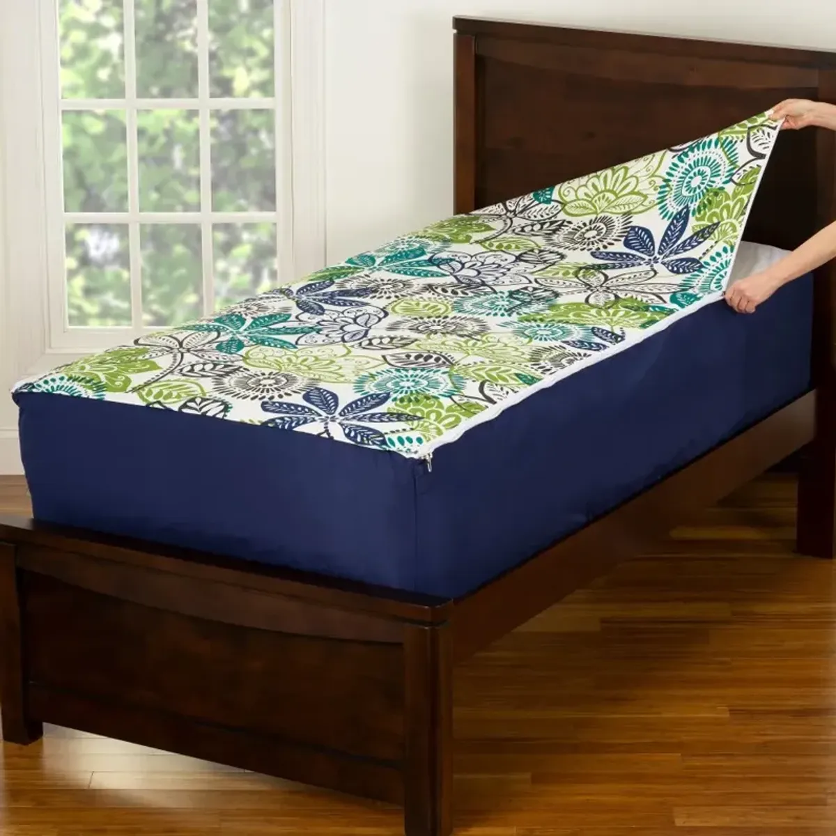 Navy Blue Full 5 Piece Midnight Oasis Bunkie Deluxe Bedding