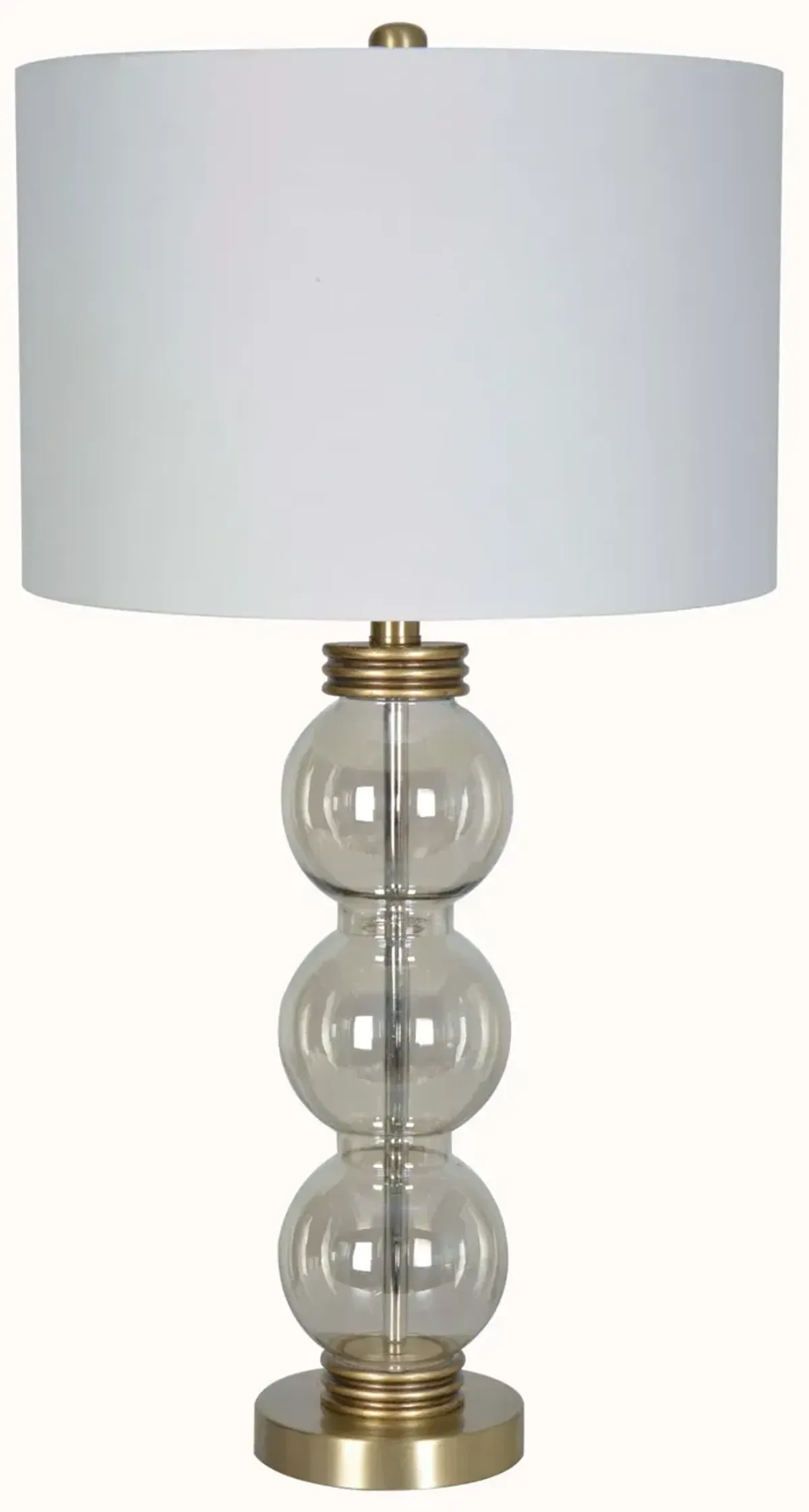 29 Inch Bubble Glass Table Lamp with Antique Brass Details