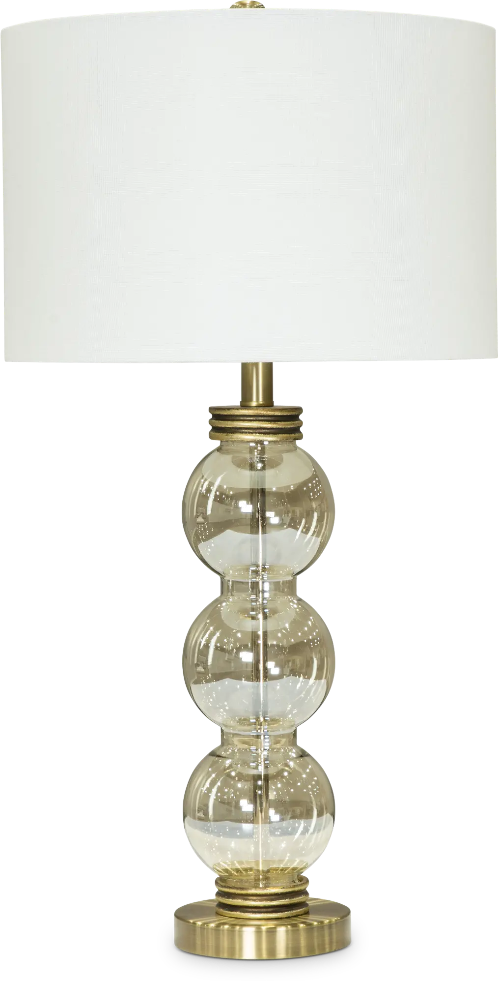 29 Inch Bubble Glass Table Lamp with Antique Brass Details