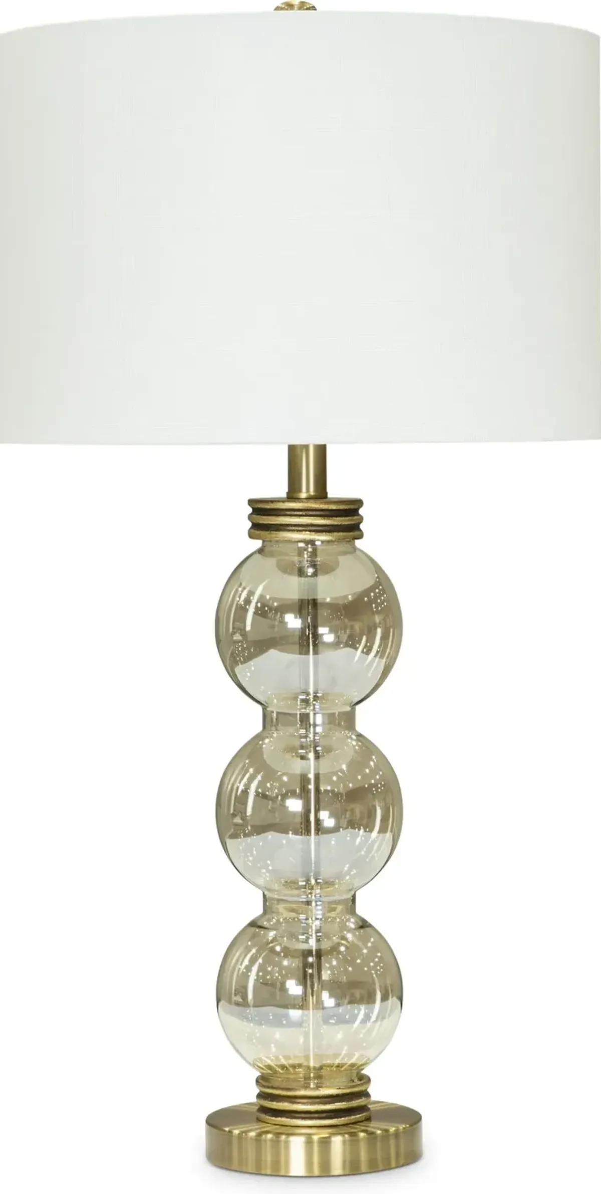 29 Inch Bubble Glass Table Lamp with Antique Brass Details